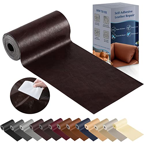 Self Adhesive Leather Repair Patch, Leather Repair Tape Kit Glossy Coffee - color: Glossy Coffee, size: 4" x 63"