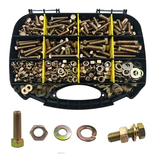 535PCS SAE Bolt and Nut Assortment Kit - size: 535pcs 1/4"-20 5/16"-18 3/18"-16