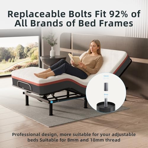 Adjustable 8-12 inch Bed Legs Metal Replacement Heavy Duty Leg M8 M10 Thread 4Pcs Support Leg for Adjustable Bed Frame, Sofa, Cupboard, Desk - size: 4Pcs