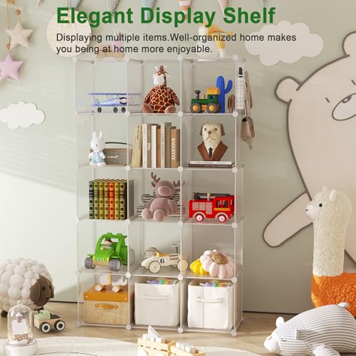 C&AHOME 16 Cube Storage Organizer Cube Shelves Units Storage Cubes, Twill - color: Transparent Twill