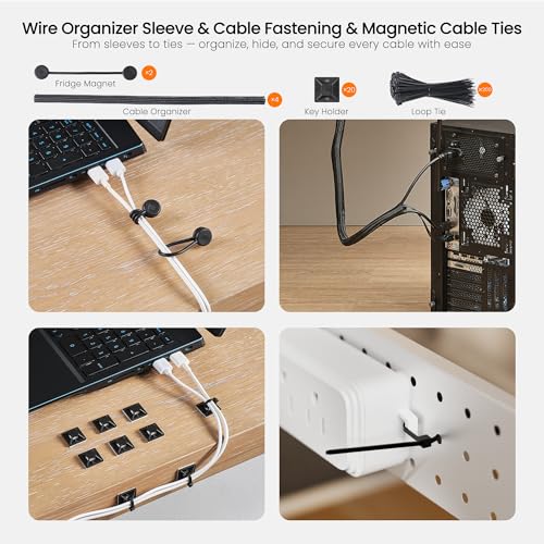 EUREKA ERGONOMIC 316PCS Under Desk Metal Cable Kit, Black