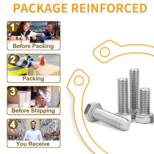 M5 Hex Cap Bolts 275Pcs Metric M5x10/12/16/20/25/30/35/40mm 304 Stainless Steel Screws External Hex Drive Heavy Duty Hexagon Cap Bolts Nuts Flat Lock Washers Assortment Kit - size: M5
