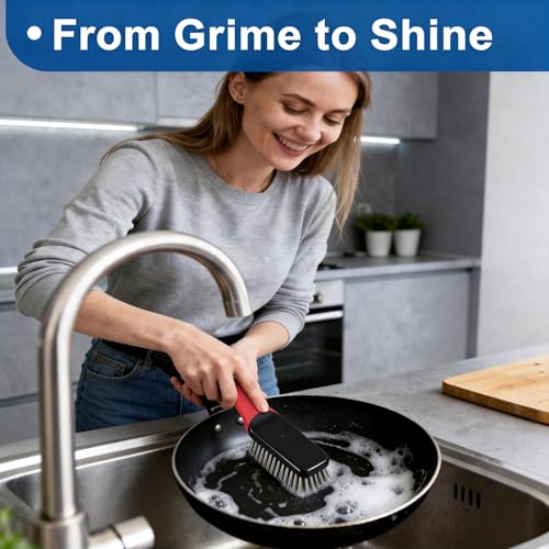 2-Pack Heavy Duty Large Wire Brush, Stainless Steel Scratch Brushes for Aggressive Cleaning, Rust, Paint Removal, Grill, Kitchen, Auto, DIY with Non-Slip Handle