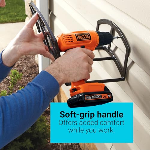 BLACK+DECKER 20V MAX POWERCONNECT Power Drill Cordless Drill Driver Electric Screwdriver with 30 Piece Bit Set, Battery and Charger Included (LD120VA)