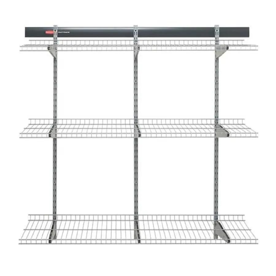 Rubbermaid Fasttrack Rail Storage 36"x12" 3-Shelf Kit, 350 lbs. Per Shelf, for Home/Garage/Shed/Workshop Organization - size: 36" Shelf