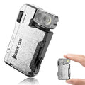 WUBEN G5 EDC Flashlight Magnetic Keychain Rechargeable Mini Pocket Flashlight 400LM Dual Light Sources RGB Light Portable Flat Flashlight for Outdoor Home Emergency (Ice Crack) - color: Silver