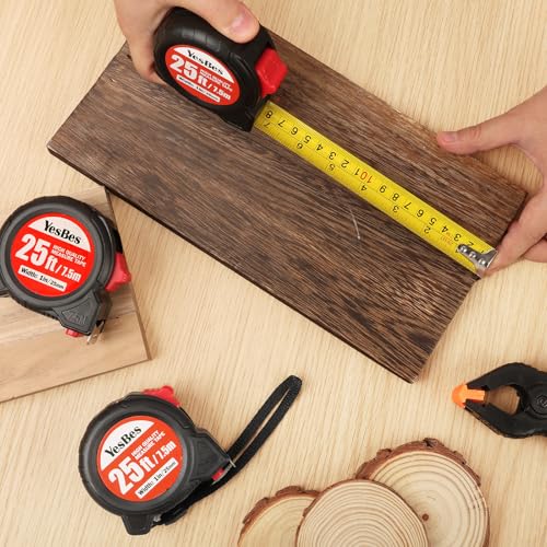 2 Pack Tape Measure 25 ft, Easy Read Retractable Measuring Tape 1-Inch Wide, Great for House Construction and Carpenter - color: 2 Pack