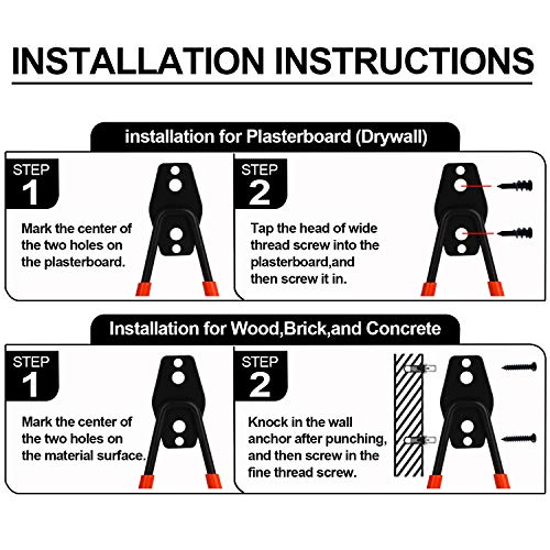 Dirza Garage Hooks 10 Pack Steel Garage Storage Utility Double Hooks, Heavy Duty Wall Mount Tool Hangers Organizers for Organizing Ladder, Power Tool,Bulk Items, Shovel, Ropes
