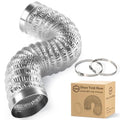 4 Inch Dryer Vent Hose 5FT, Flexible 6-Layer Aluminum Duct with Reinforced Rolled Edge Ends, Fireproof Dryer Exhaust Hose for Indoor Venting and HVAC Use - size: 4 inch 5 Feet