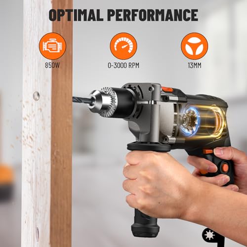 DOVAMAN 7.5A Corded Hammer Drill, 1/2'' Impact Drill