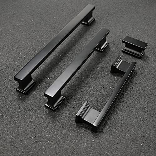 COTYKILEY 10 Pack 5 Inch(128mm) Matte Black Cabinet Handles Black Kitchen Cabinet Pulls Cabinet Door Handles Kitchen Cabinet Hardware Cupboard Drawer Pulls Dresser Handles - color: Matte Black, size: 5" Hole Center（128MM）