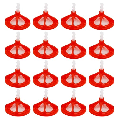 Tile Leveling Kit Tile Leveling System Clips Tile Anti-Loosening and Spacing System Kit (1/16"-300pcs White Base Tile Spacers + 100pcs Red Cap) - size: 1/16"-300pcs White Base + 100pcs Red Cap