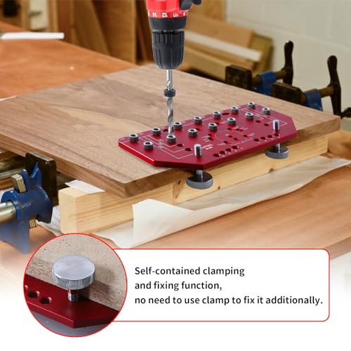 RUITOOL 7-Hole Shelf Pin Jig, 2-in-1 Shelf Pin Drilling Jig and Hinge Guide - style: 7 Holes Hinge Jig