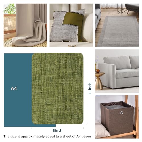 WILDREEDS 2 Pcs 8 x11 Inch Linen Repair Patches, Self-Adhesive Fabric Patch for Sofas, Couch, Furniture,Tote Bags, Car Seats (Green) - color: Green