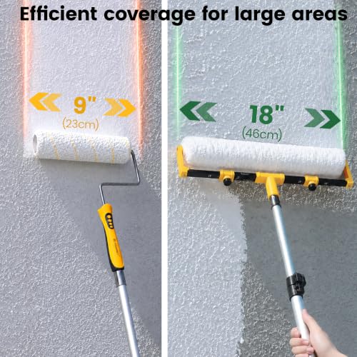 VOOMEY 18 Inch Paint Roller Covers 3/4" Nap Nylon, Deep Pile Roller Sleeves for Rough & Textured Surfaces, Large Paint Roller for Stucco, Brick, Wall & Ceiling (Pack of 6) - size: 18in6pcs(Nylon)