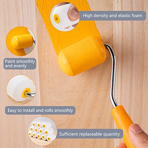 Mister Rui Mini Foam Paint Rollers Covers, 12 Pack 2 Inch Foam Rollers