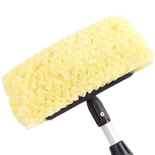 CARCAREZ 10" Car Wash Brush Head with Soft Bristle for Auto RV Truck Boat Camper Exterior Washing Cleaning, Yellow (1, 10" PRO MAX) - size: 10" PRO MAX