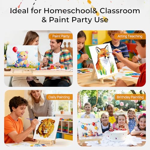 Nicpro 8 Pack 8×10 Inch Canvas for Painting,Sip and Paint Kit for Party