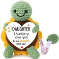 Xinezaa Gifts for Daughter, Crochet Turtle 60 in Retractable Tape Measure - style: daughter