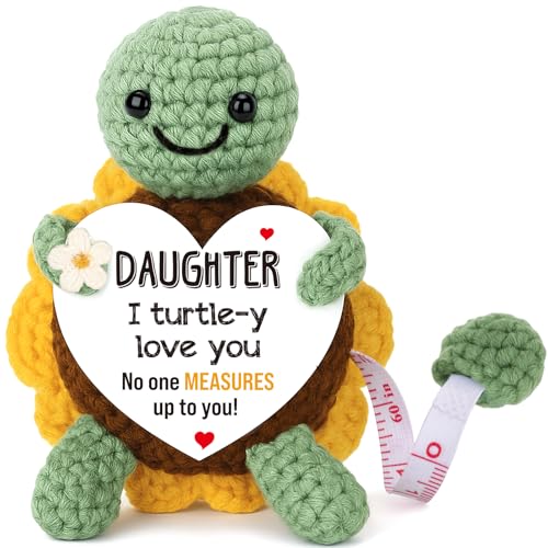 Xinezaa Gifts for Daughter, Crochet Turtle 60 in Retractable Tape Measure - style: daughter