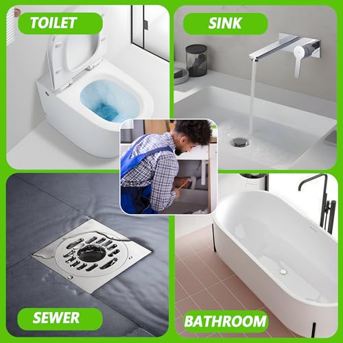 Drain Snake, Drain Clog Remover,Hair snake Tool Opener, sink snake for Sewer Kitchen Sink Bathroom Tub Toilet Clogged Drains Relief Cleaning Tool(1pc 25 Inch +1pc 20inch)