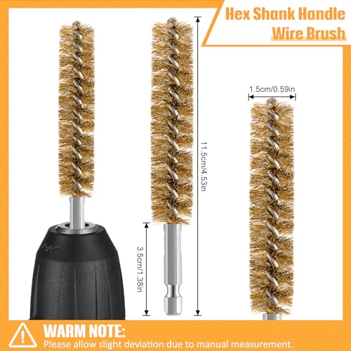 Geiserailie 5 Pieces Wire Bore Brush Drill Hex Shank, Copper - style: Copper