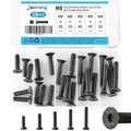 M8 x 30mm 35mm 40mm 45mm 50mm Flat Head Hex Socket Cap Screws Countersunk Bolts, 10.9 Grade Alloy Steel, Black Oxide Finish, Metric Allen Drive, Fully Threaded, Assortment Kit 25Pcs - size: M8 x 30/35/40/45/50 mm
