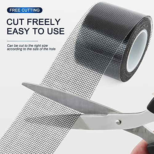 SANKEMU Screen Repair Tape, Extra Wide 16FT, Black, Adhesive & Waterproof, Fiberglass, fix for Screen Door and Window Screen, (4 INCH X 16.5 FT) - size: 4 in X 16.5FT