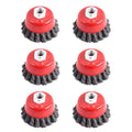 3 Inch Knotted Wire Cup Brush for 4 1/2 Angle Grinders (6 Pack) - style: 6 PACK 3" Cup Brush