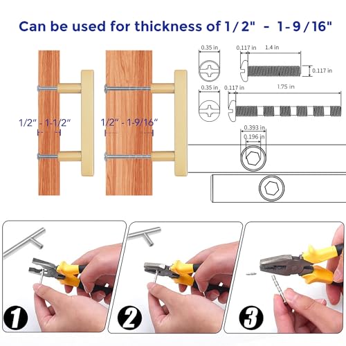 Ravinte Champagne Gold Handles Square Cabinet Hardware 2-1/2 Inch 10 Pack - size: 2-1/2" Hole Center