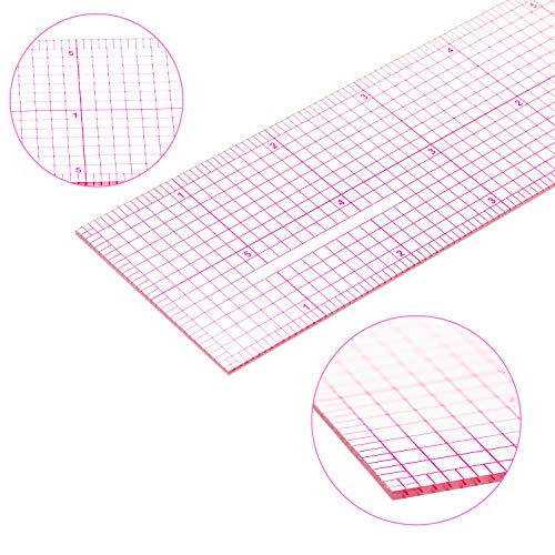 Frienda 6 Pcs Clear Plastic Sewing Rulers Set, Beveled Inch Metric Scales