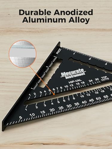 Mecurate 7-Inch Heavy-Duty Aluminum Alloy Triangle Rafter Square - color: 7" Heavy-Duty Rafter Square