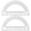 Unjoo Plastic Protractor 6 Inch Math Protractors 180 Degrees, 2 Pack, Clear - color: Clear