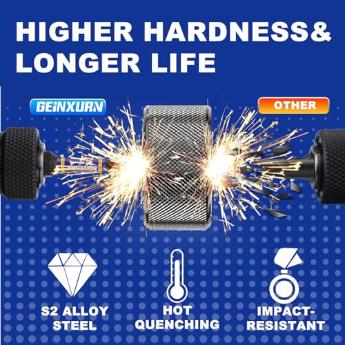 GEINXURN 22 Pieces Multi Hex Head Impact Tough Magnetic Allen Wrench Drill Bits Set, 1 in./2 in. Mixed Hex Head (Metric&SAE) S2 Steel Power Bits Set with Bit Extension Holder - size: MS-22
