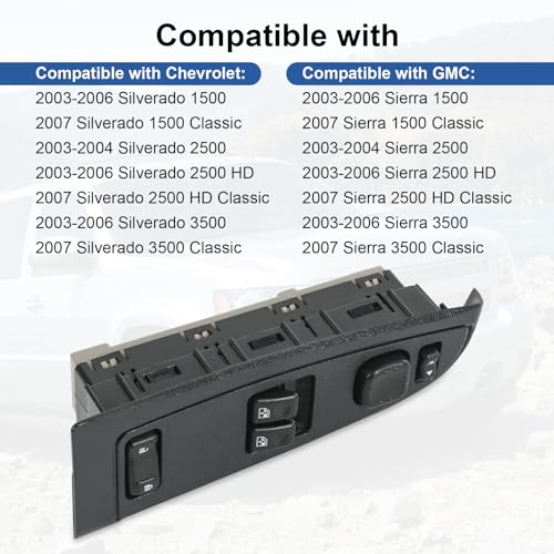 Master Power Window Switch Compatible with 2003-2007 Chevrolet GMC - size: 15883318