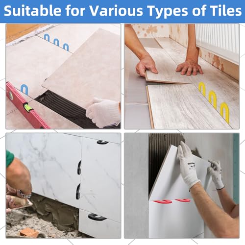 1/16 Inch Plastic Horseshoe Shims U Tile Spacers, Tile Leveling System Tile Spacers, for Tile Leveling System Floor Wall Tile Installation, 300 PCS - size: 1/16"