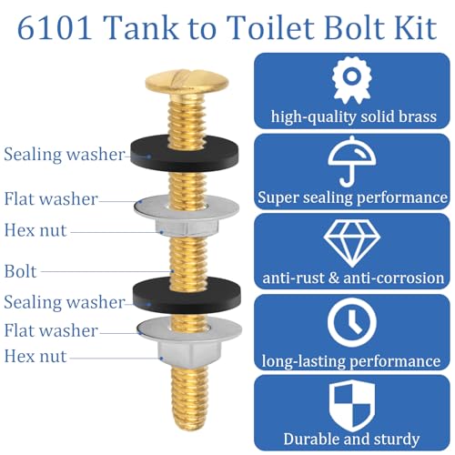 6101 Toilet Tank to Bowl Bolt Kits Replacement for Fluidmaster