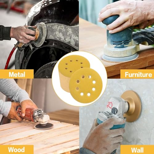 110PCS 5 Inch Sanding Discs Random Orbit Sander Premium Sandpaper - style: Advanced Aluminum Oxide