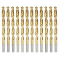 uxcell 12pcs Titanium Twist Drill Bit 17/64" Drilling Dia High Speed Steel Drills for Hardened Metal, Stainless Steel, Cast Iron, Wood, Plastic - size: 17/64 inch