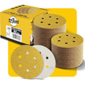 100PCS 6 Inch 80 Grit 150mm 6 Hole Sanding Discs Sandpaper - Premium Gold Round Hook and Loop for Random Orbital Sander - Ideal for Wood, Metal, Automotive - style: 80 Grit - 100 Pack