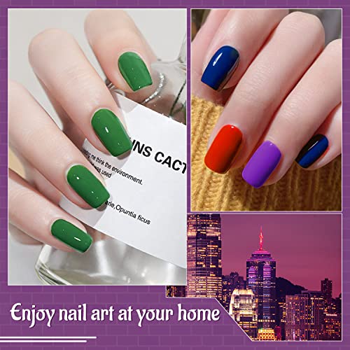 JODSONE Gel Nail Polish Kit 60 PCS with U V Light Soak off Base Top Coat 55 Shine Colors Gel Nail Kit Bright and Dark Brown Wine Red Series Manicure Set for Women and Girls - color: B17