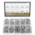 252 Pieces #6-32 x 3/16", 1/4", 5/16", 3/8", 1/2", 5/8", 3/4", 1", Hex Socket Head Cap Screws Nuts Washers Assortment Kit, 304 Stainless Steel, Fully Machine Thread - size: #6-32, style: Socket Head