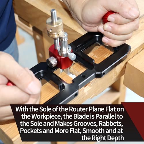Router Plane, Precision Quick Adjust Depth Adjustment Handheld Planer Aluminum Alloy Woodworking Tool for Corner Tuning Cutting Dados Grooves Mortise DIY Carpentry