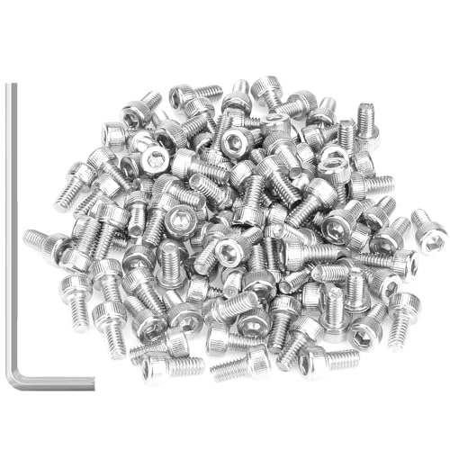 105 Pieces M4 x 8mm Socket Head Cap Screws, Thread Pitch 0.7mm, Sutemribor M4 Screws, 304 Stainless Steel, Fully Threaded, Silver - size: M4 x 8mm, style: Socket Head