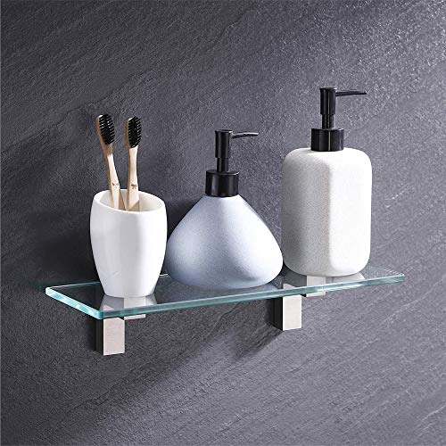 AWEN Solid Metal Adjustable Wood/Glass Shelf Bracket Wall Mount, 2 Pcs (Brushed Nickel) - size: Brushed Nickel-2pcs