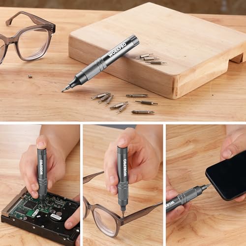 WORKPRO 24 in 1 Multi Bit Mini Screwdriver Set Magnetic, Grey - color: Dark Grey