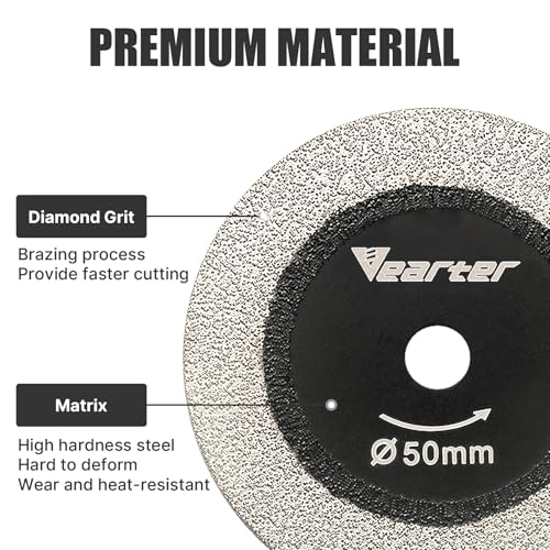 1.97'' Diamond Glass Cutting Disc 5PCS with 1/4" Hex Mandrel
