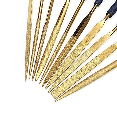 Yakamoz Mini Diamond File Set, Titanium Coated, 3x140mm for Metal Polishing