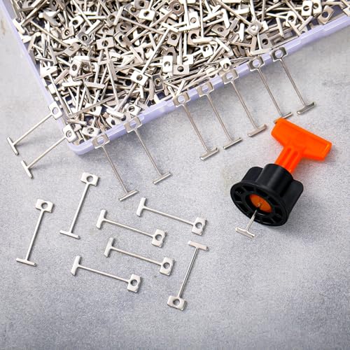 MorningRo 500 Pcs 1/16" Replacement Steel Needles Tile Leveling System 1.5mm Leveler Replaceable Pin Reusable Spare Steel Pin Tiling Construction Tools for Wall Floor Building