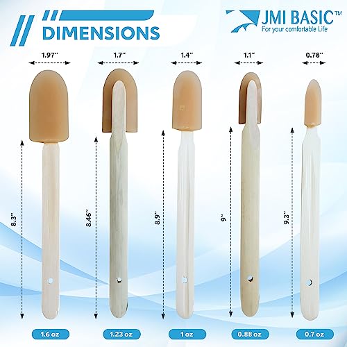 JMIBASIC Caulk Smoothing Tool Set - Corner & Narrow Area Spatula for Precise Sealing - Assorted Size Silicone Sealant Applicator - Premium Rubber Finisher for Grout Application_Wood (6 Size (Large) - size: 6 Size (Large)